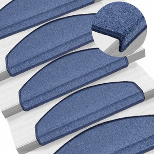 vidaXL Stair Mats 20 pcs. 65x24x4 cm Blue Semi-circular Large