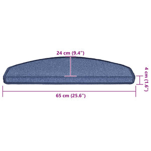 vidaXL Stair Mats 20 pcs. 65x24x4 cm Blue Semi-circular Large