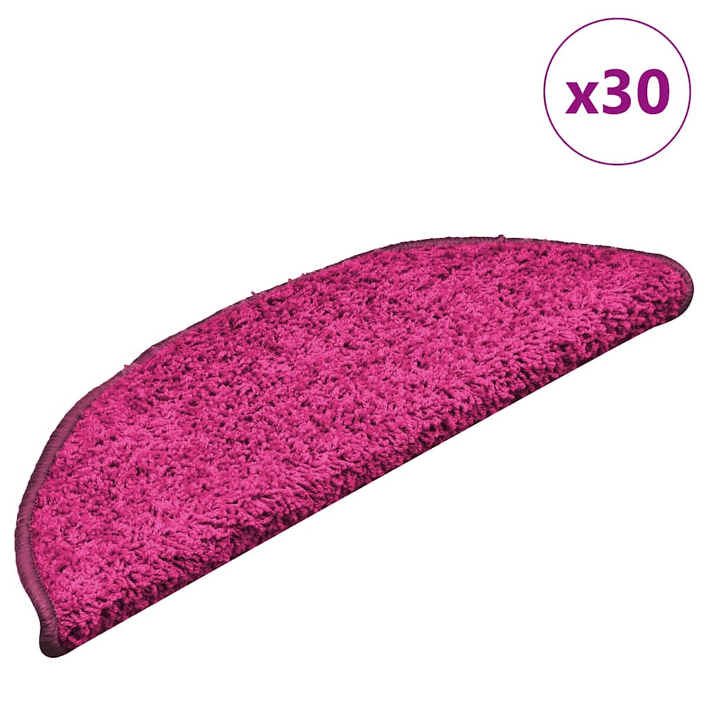 vidaXL Stair Mats 30 pcs 56x17x3 cm Pink Semi-Circular