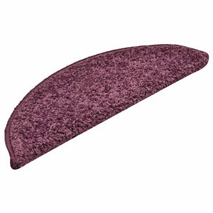 vidaXL Stair Mats 30 pcs. 56x17x3 cm Dark Purple Semi-circular