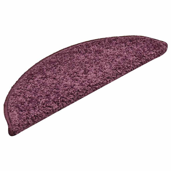 vidaXL Stair Mats 30 pcs. 56x17x3 cm Dark Purple Semi-circular
