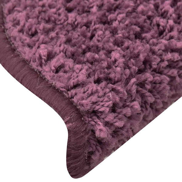 vidaXL Stair Mats 30 pcs. 56x17x3 cm Dark Purple Semi-circular