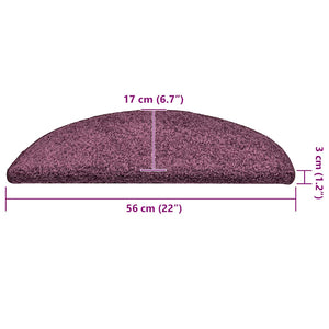 vidaXL Stair Mats 30 pcs. 56x17x3 cm Dark Purple Semi-circular