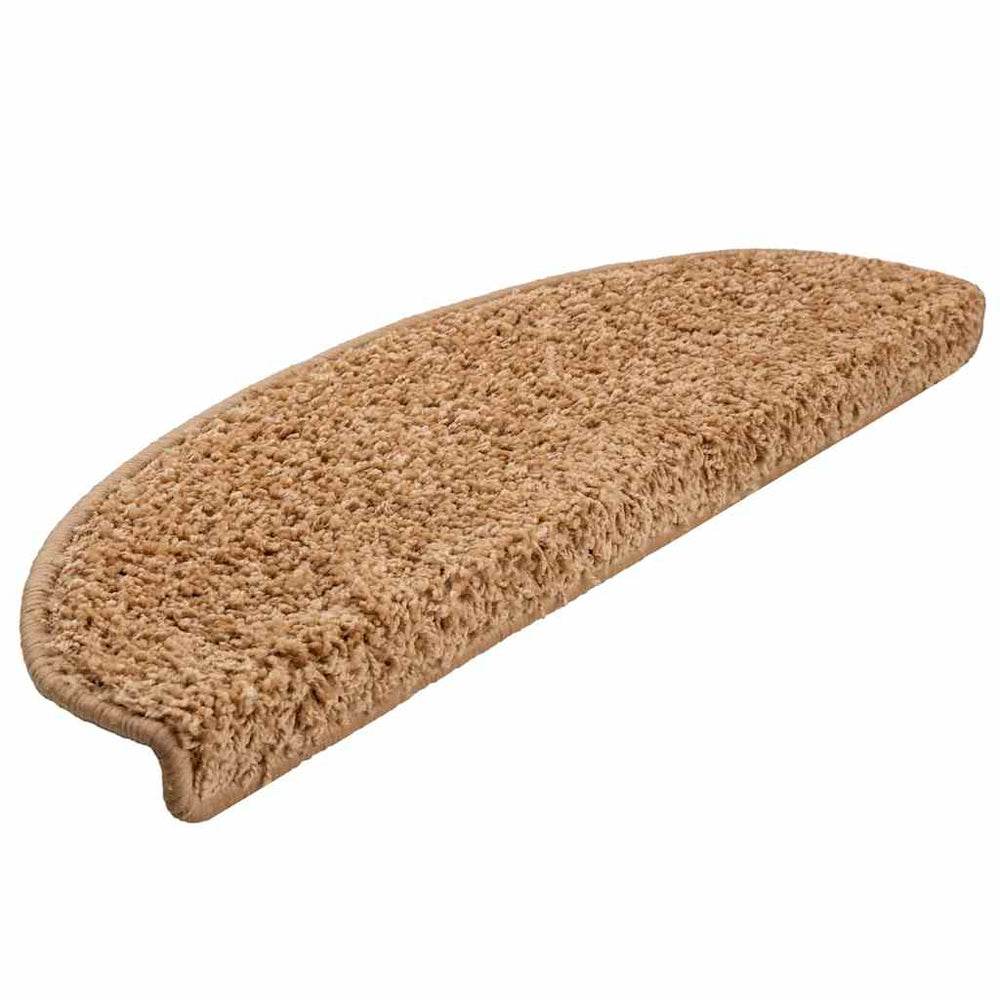 vidaXL Stair Mats 30 pcs. 65x21x4 cm Beige Half Round Large