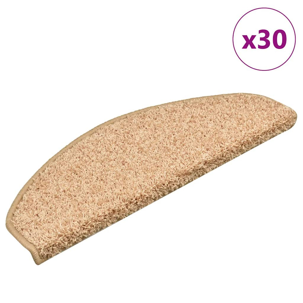vidaXL Stair Mats 30 pcs. 65x21x4 cm Gold Half Round Large