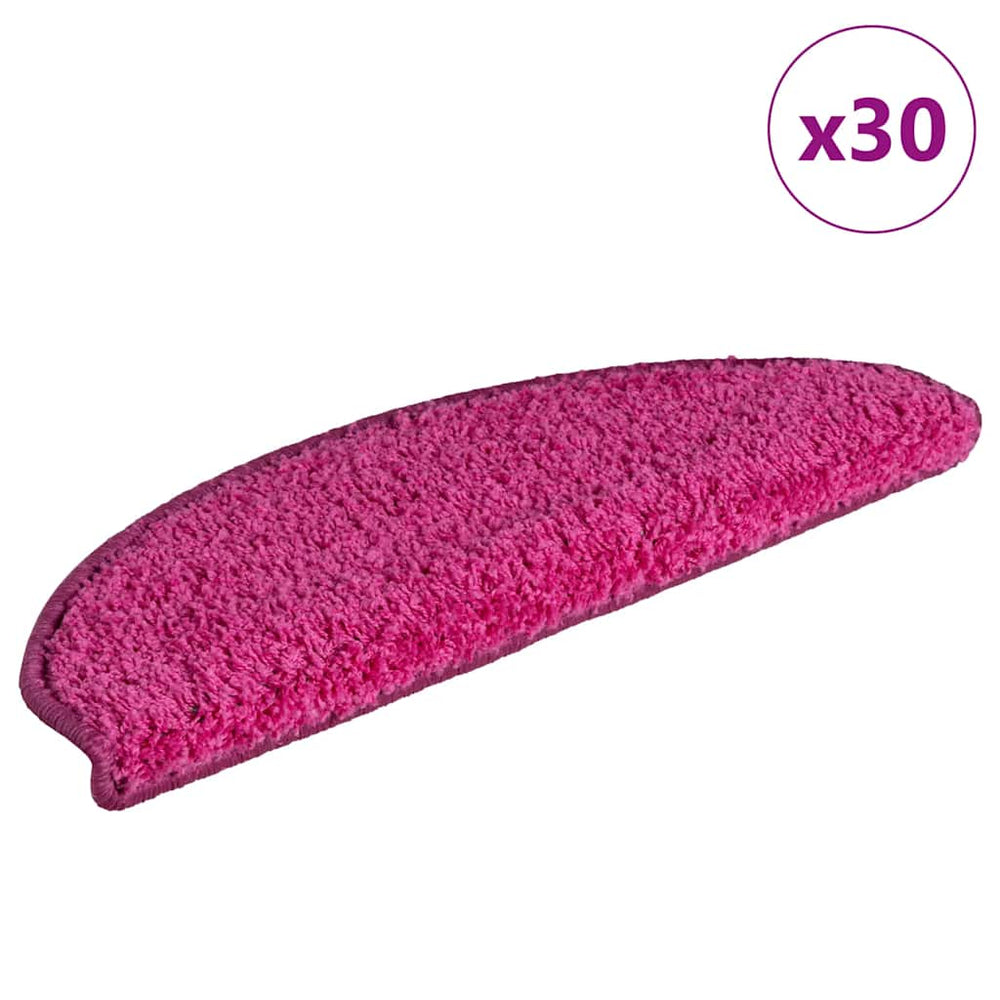 vidaXL Stair Mats 30 pcs. 65x21x4 cm Pink Semi-Circular Large