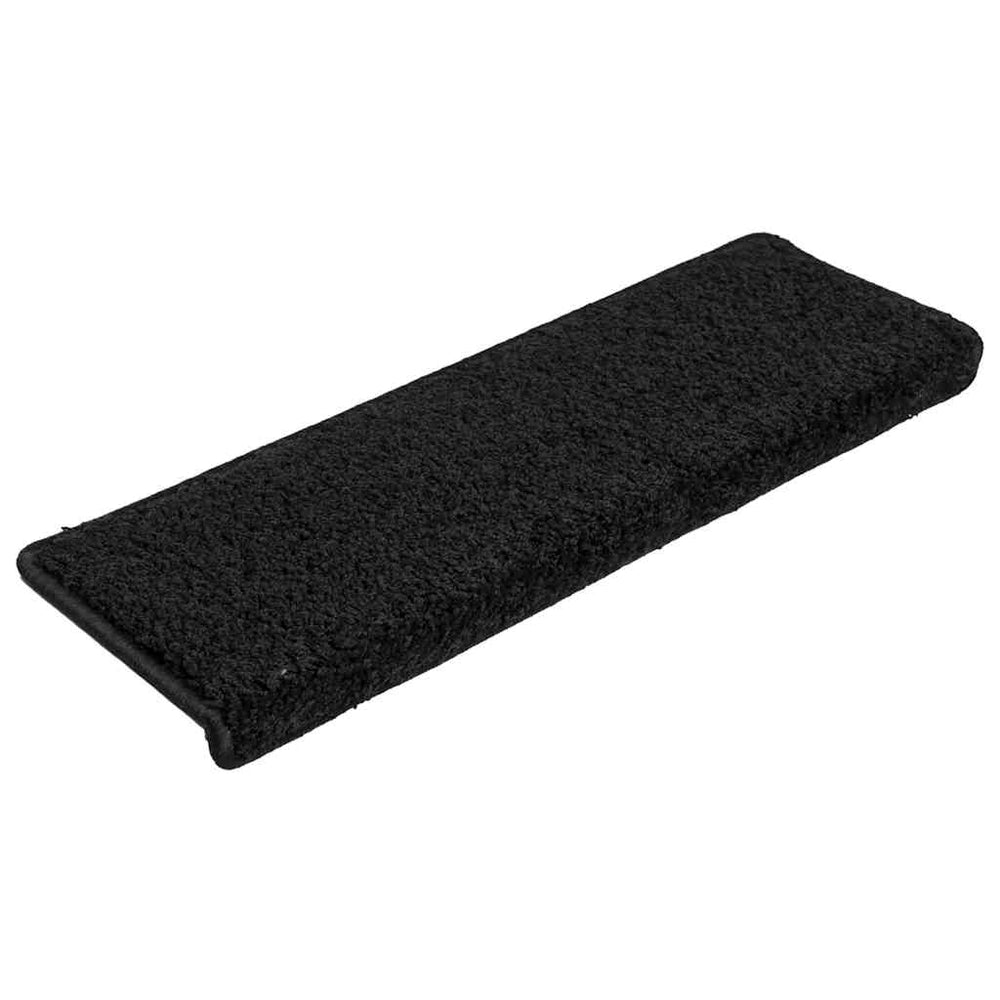 vidaXL Stair Mats 30 pcs. 65x21x4 cm Black Rectangular Edge