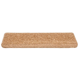 vidaXL Stair Mats 30 pcs. 65x21x4 cm Beige Rectangular Edge