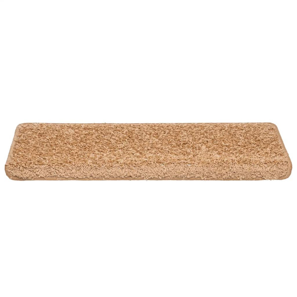 vidaXL Stair Mats 30 pcs. 65x21x4 cm Beige Rectangular Edge