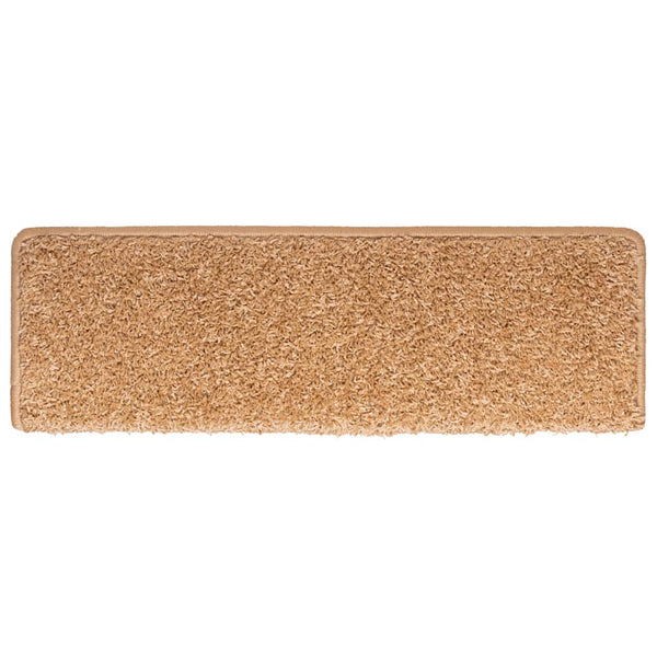 vidaXL Stair Mats 30 pcs. 65x21x4 cm Beige Rectangular Edge