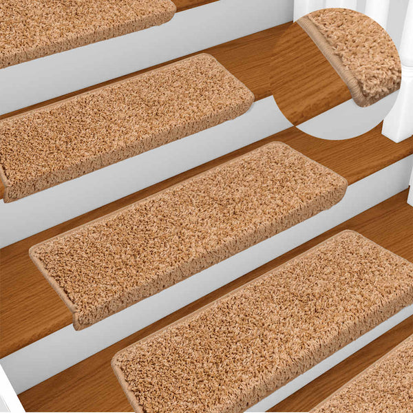 vidaXL Stair Mats 30 pcs. 65x21x4 cm Beige Rectangular Edge