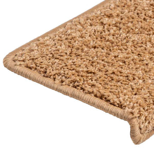 vidaXL Stair Mats 30 pcs. 65x21x4 cm Beige Rectangular Edge