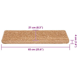vidaXL Stair Mats 30 pcs. 65x21x4 cm Beige Rectangular Edge