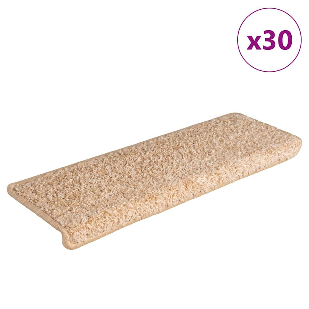 vidaXL Stair Mats 30 pcs. 65x21x4 cm Gold Rectangular Edge