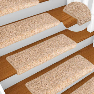 vidaXL Stair Mats 30 pcs. 65x21x4 cm Gold Rectangular Edge
