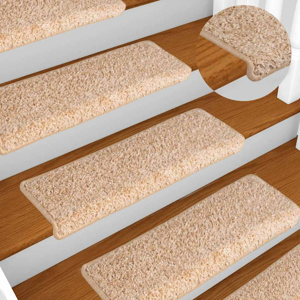 vidaXL Stair Mats 30 pcs. 65x21x4 cm Gold Rectangular Edge