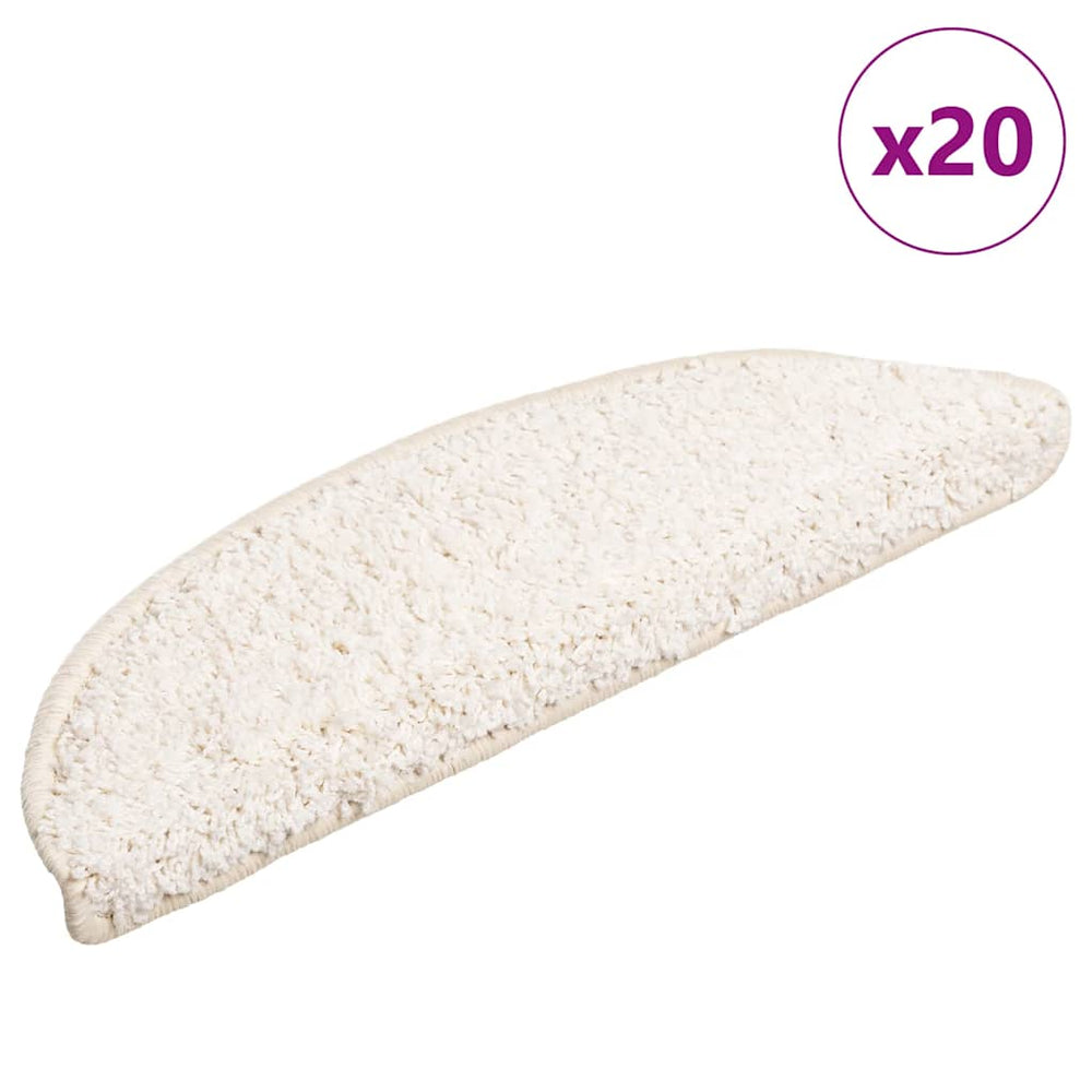 vidaXL Stair Mats 20 pcs 56x17x3 cm White Semicircular