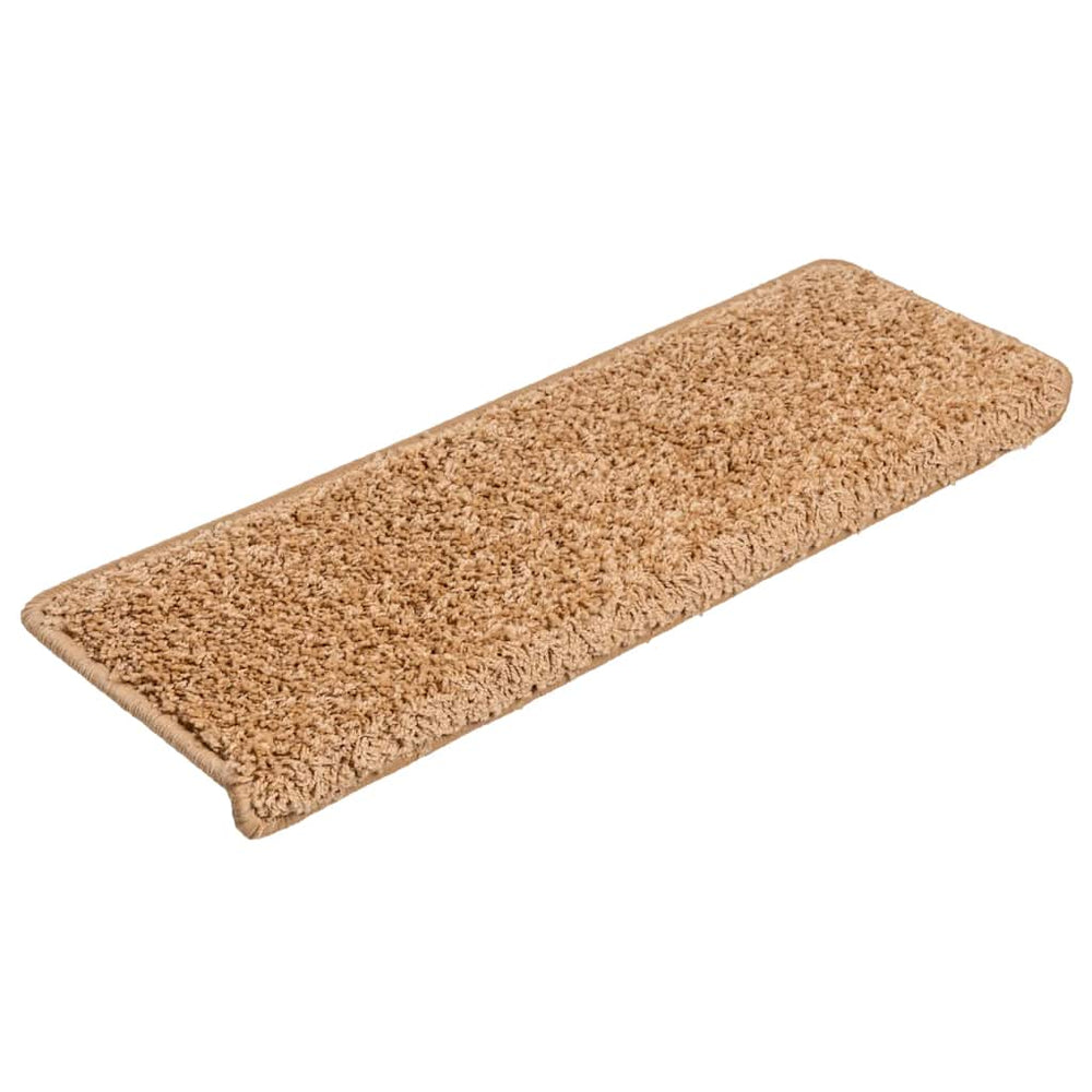 vidaXL Stair Mats 20 pcs. 65x21x4 cm Beige Rectangular Edge