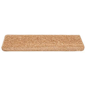 vidaXL Stair Mats 20 pcs. 65x21x4 cm Beige Rectangular Edge
