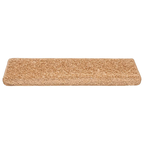vidaXL Stair Mats 20 pcs. 65x21x4 cm Beige Rectangular Edge