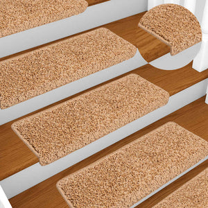 vidaXL Stair Mats 20 pcs. 65x21x4 cm Beige Rectangular Edge