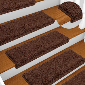 vidaXL Stair Mats 20 pcs. 65x21x4 cm Brown Rectangular Edge
