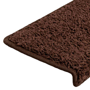vidaXL Stair Mats 20 pcs. 65x21x4 cm Brown Rectangular Edge