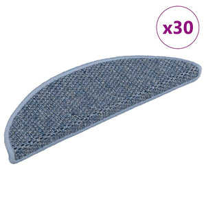 vidaXL Self-Adhesive Stair Treads Sisal-Look 30 Pcs. 56x17x3cm Blue