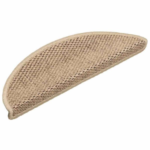 vidaXL Stair Mats Self-Adhesive Sisal Look 30pcs 56x17x3cm Sand
