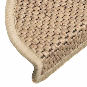 vidaXL Stair Mats Self-Adhesive Sisal Look 30pcs 56x17x3cm Sand
