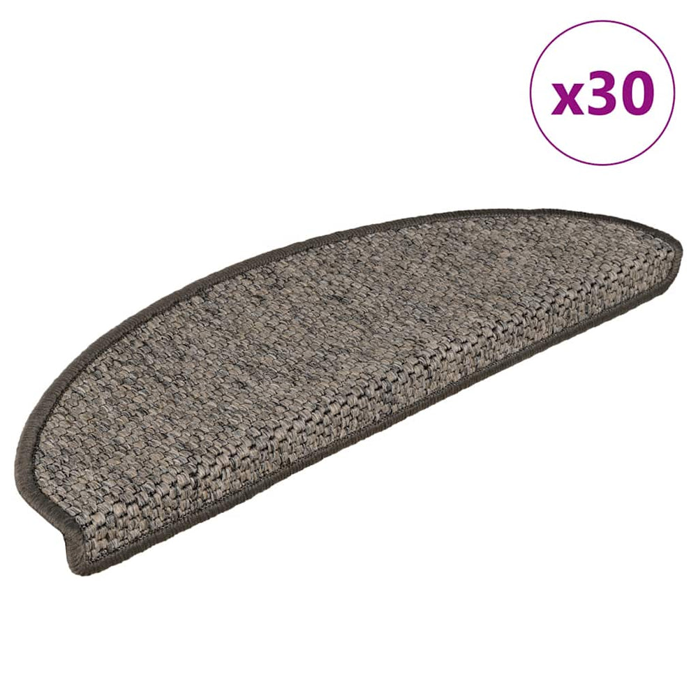 vidaXL Self-Adhesive Stair Treads Sisal Look 30 Pcs. 65x21x4cm Grey-Beige