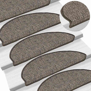 vidaXL Self-Adhesive Stair Treads Sisal Look 30 Pcs. 65x21x4cm Grey-Beige