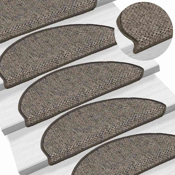 vidaXL Self-Adhesive Stair Treads Sisal Look 30 Pcs. 65x21x4cm Grey-Beige