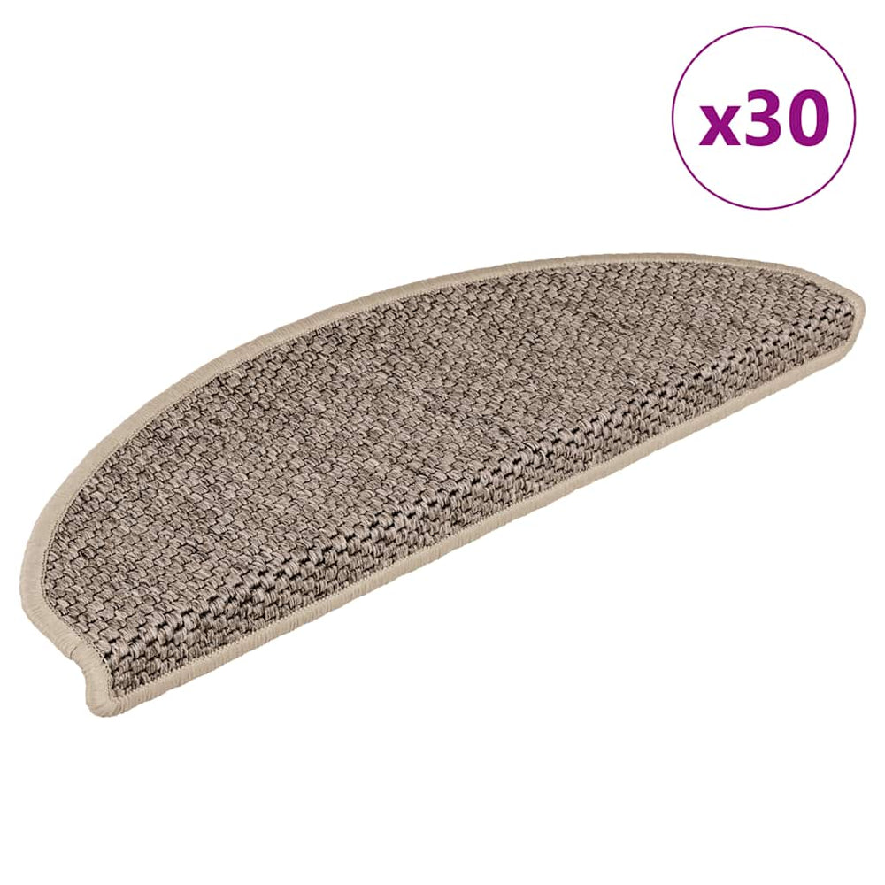 vidaXL Self-Adhesive Step Mats Sisal Look 30 pcs 65x21x4cm