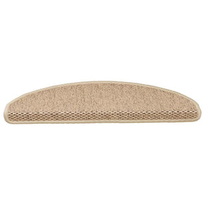 vidaXL Self-Adhesive Step Mats Sisal Look 30pcs. 65x21x4cm Sand