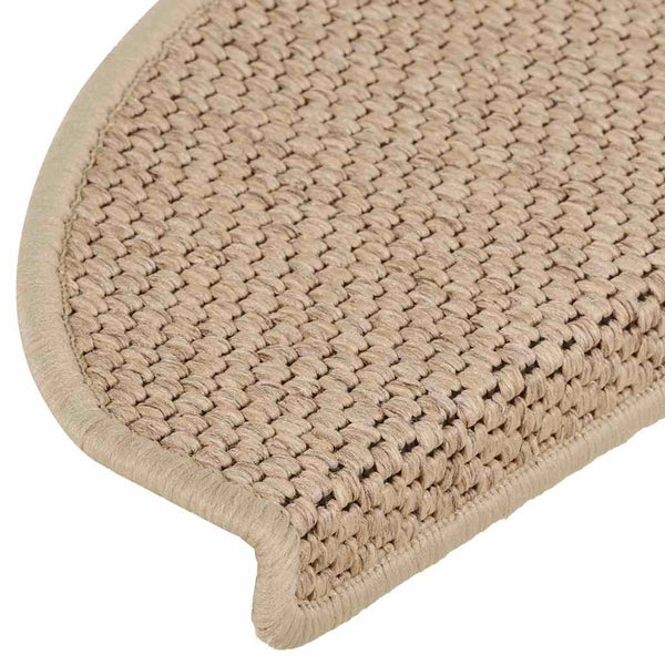 vidaXL Self-Adhesive Step Mats Sisal Look 30pcs. 65x21x4cm Sand
