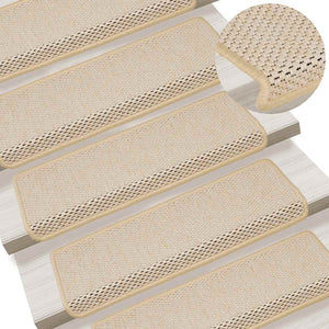 vidaXL Self-Adhesive Stair Mats Sisal Look 30 pcs. 65x21x4cm Berber
