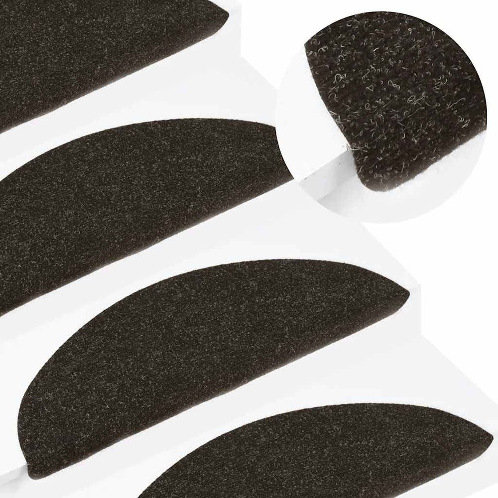 vidaXL Stair Mats Self-Adhesive 30 pcs. Anthracite 56x17x3 cm