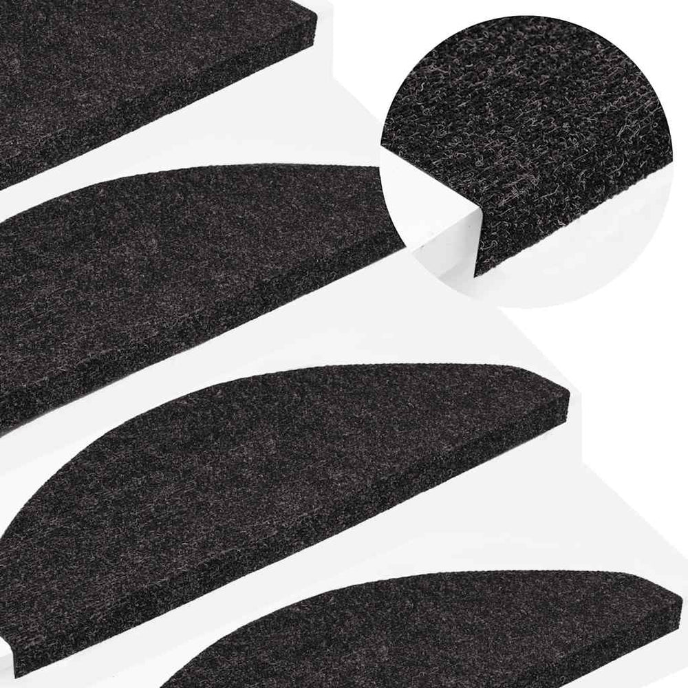vidaXL Self-Adhesive Stair Mats 30 pcs Anthracite 65x22.5x3.5 cm