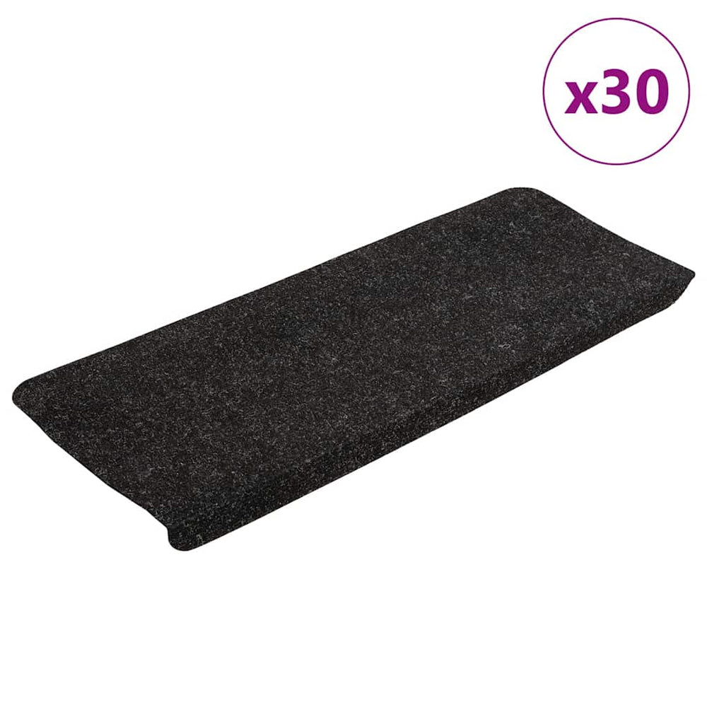 vidaXL Self-Adhesive Stair Mats 30 pcs. Anthracite 65x24.5x3.5 cm