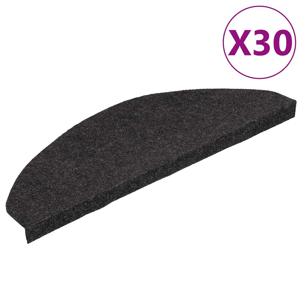vidaXL Self-Adhesive Stair Treads 30 pcs Black 65x22.5x3.5 cm