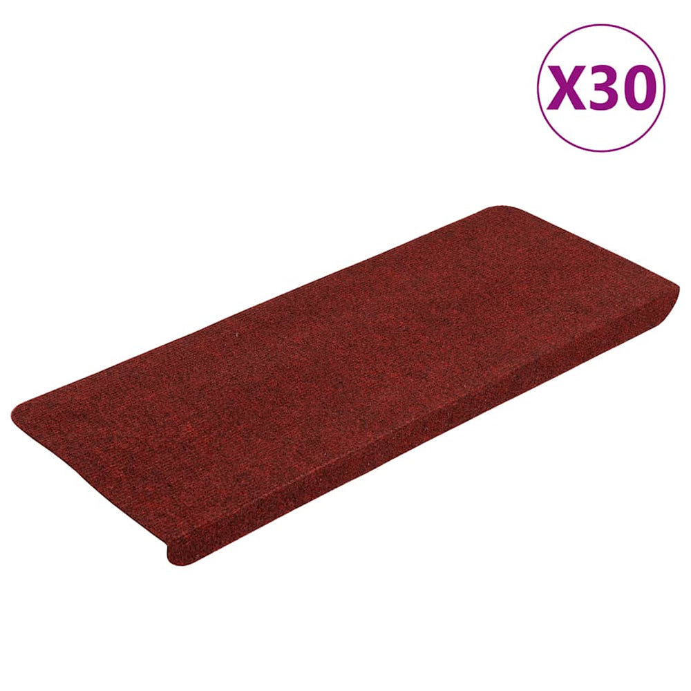 vidaXL Self-adhesive Stair Mats 30 pcs. Red 65x22.5x3.5 cm