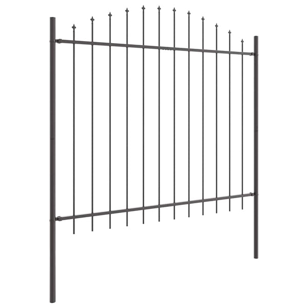 vidaXL Garden Fence 2 pcs Grey 170 x 190 cm Powder-Coated Steel