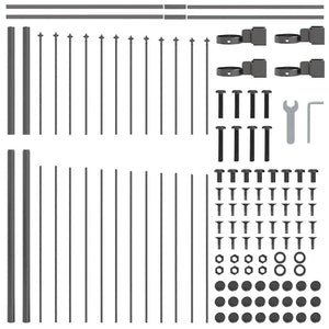 vidaXL Garden Fence 2 pcs Grey 170 x 190 cm Powder-Coated Steel