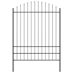 vidaXL Garden Fence 3 pcs Grey 170 x 225 cm Powder-Coated Steel