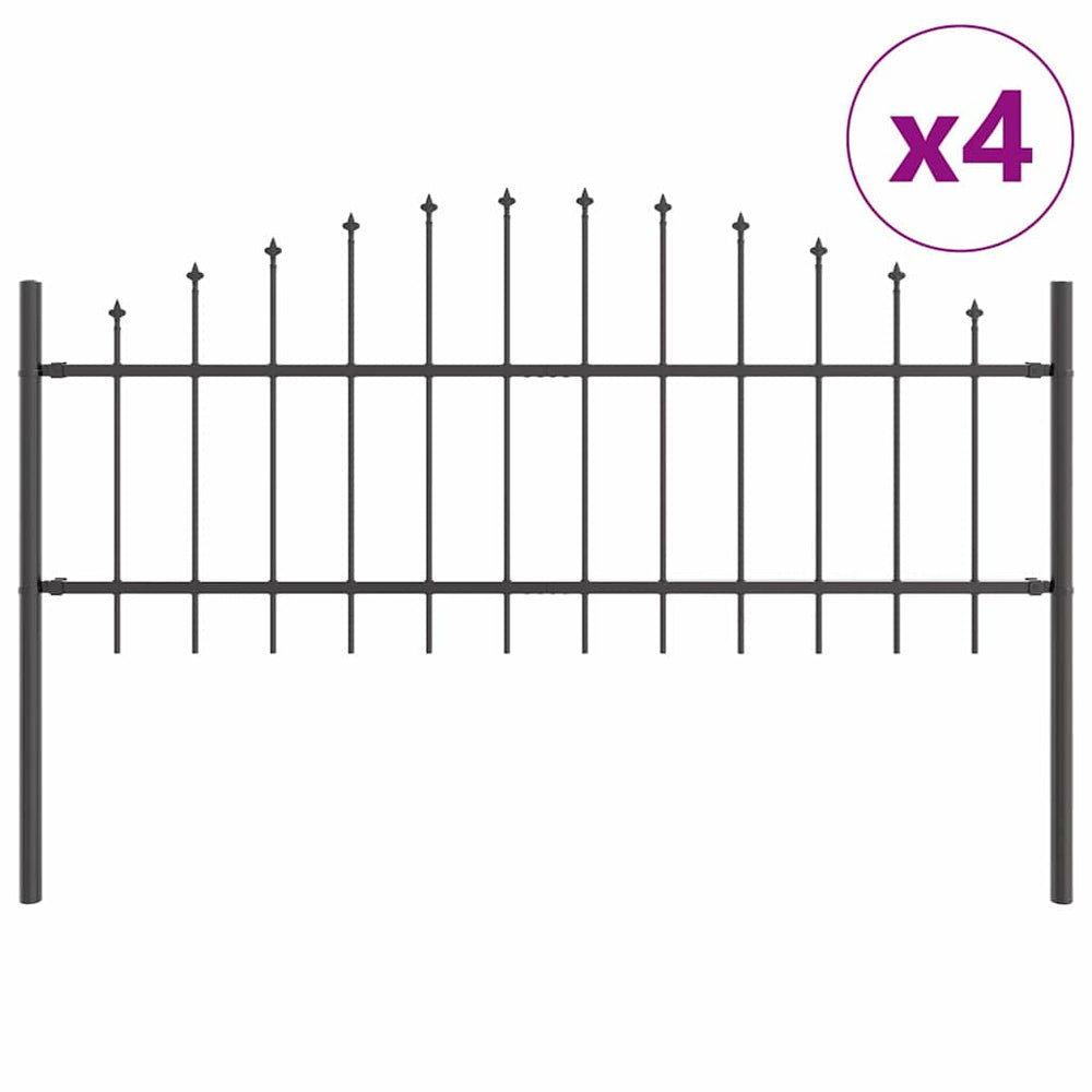vidaXL Garden Fence Woerden 4 pcs Grey