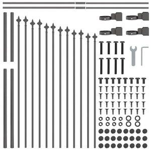 vidaXL Garden Fence 4 pcs Grey 170 x 140 cm Powder-Coated Steel