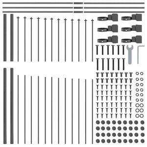 vidaXL Garden Fence 4 pcs Grey 170 x 215 cm Powder-Coated Steel