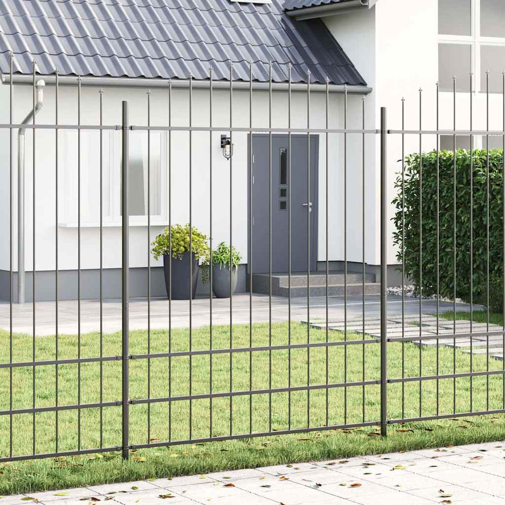vidaXL Garden Fence 4 pcs Grey 170 x 225 cm Powder-Coated Steel