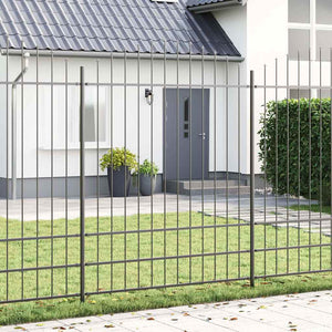 vidaXL Garden Fence 4 pcs Grey 170 x 225 cm Powder-Coated Steel